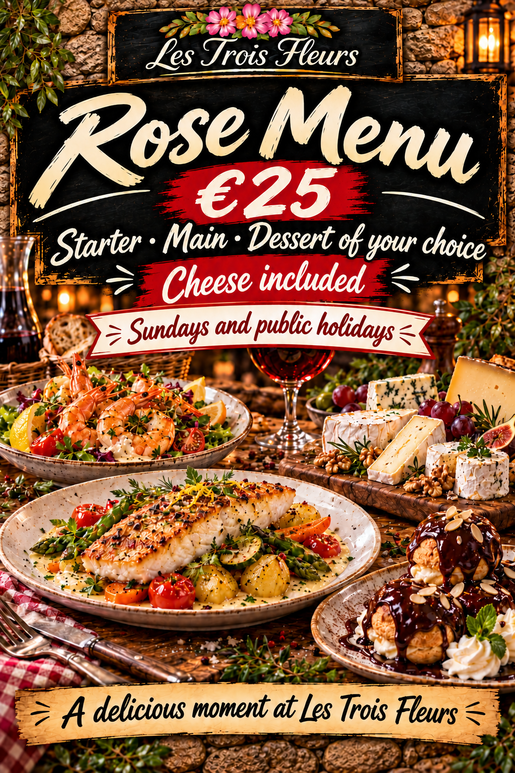 Poster Rose Menu
